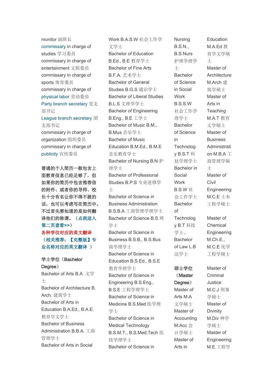 英文简历必备_第3页
