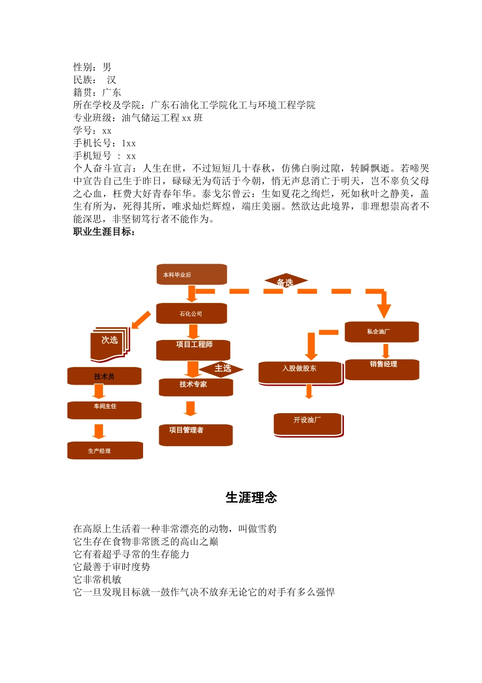 石油化工学院油气储运职业生涯规划书_第3页