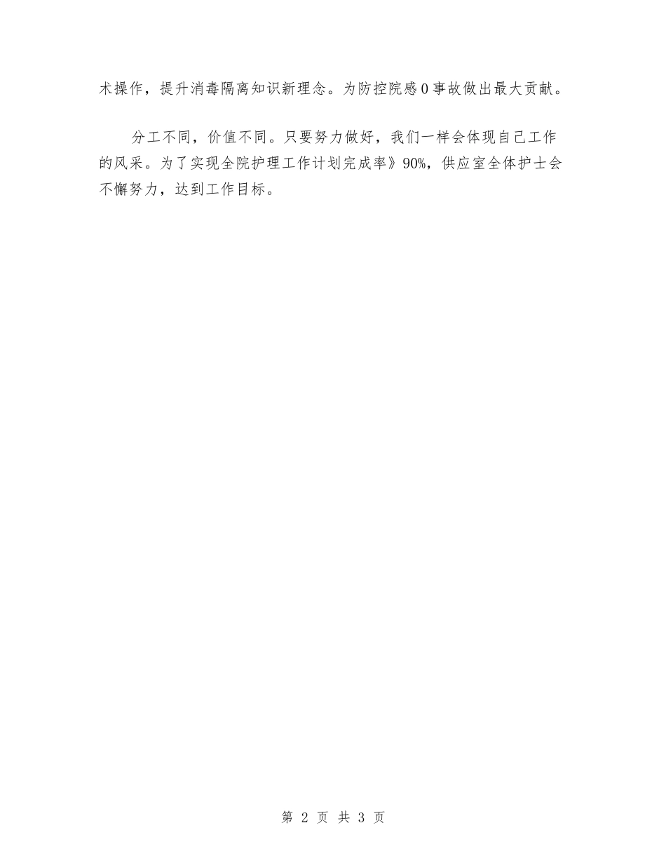 2024年供应室护理工作计划与2024年供应室护理工作计划范文汇编_第2页