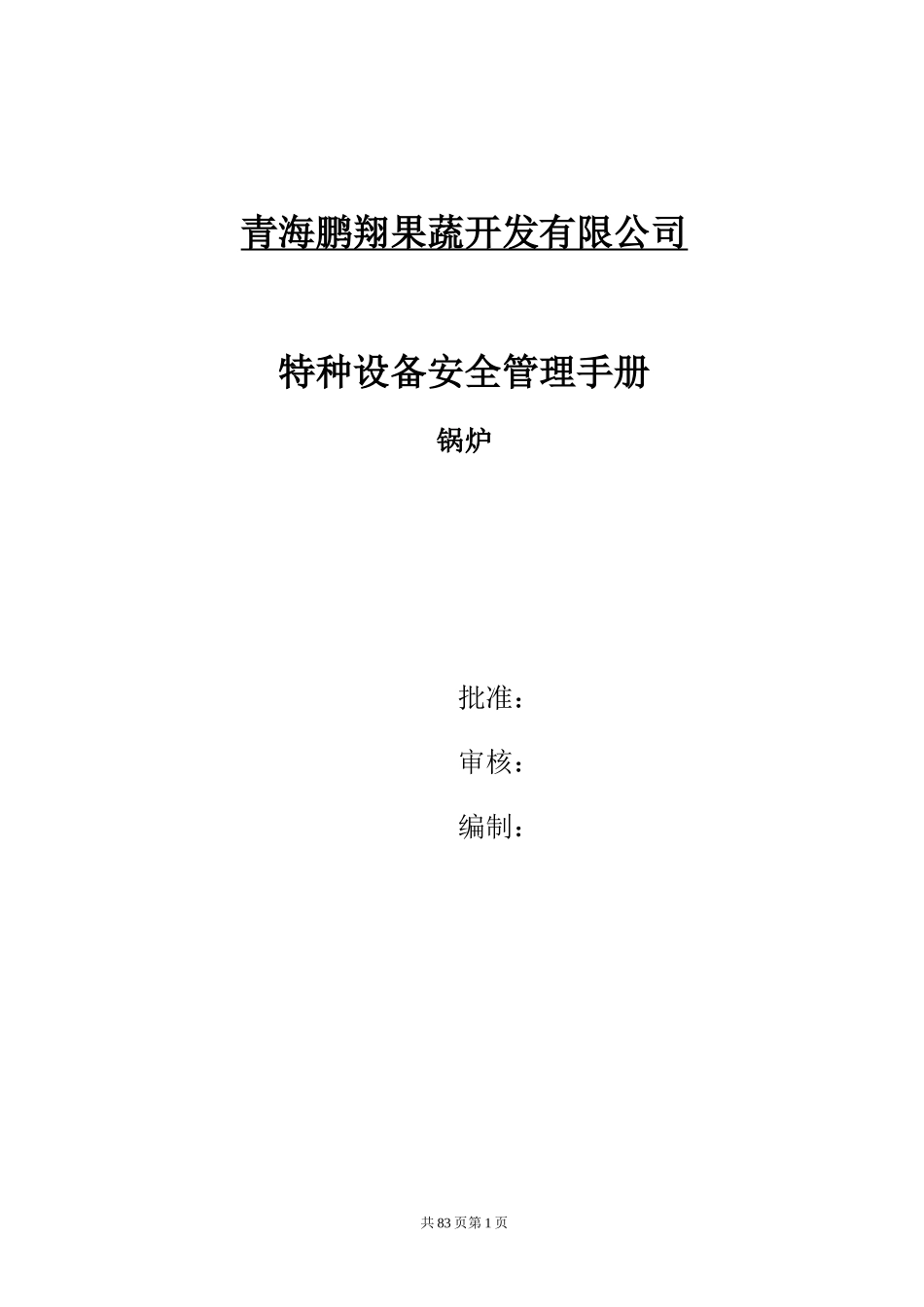 特种设备安全管理手册(DOC 49页)_第1页