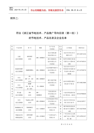 申报《浙江省节电技术、产品推广导向目录》