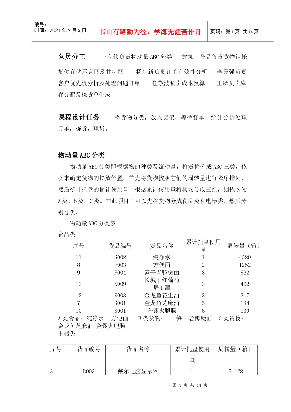 现代物流储配作业优化方案课程设计_第2页