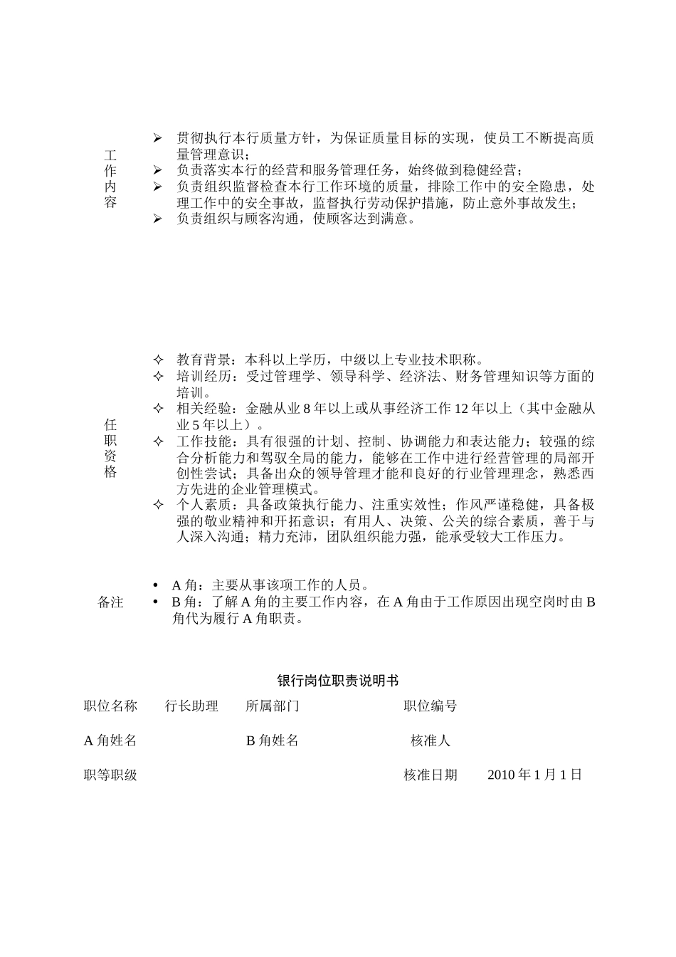 某商业银行全员岗位职责说明书_第3页