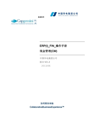 现金管理ERPFIN操作手册