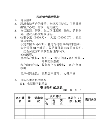 现场销售流程执行（DOC 5页）
