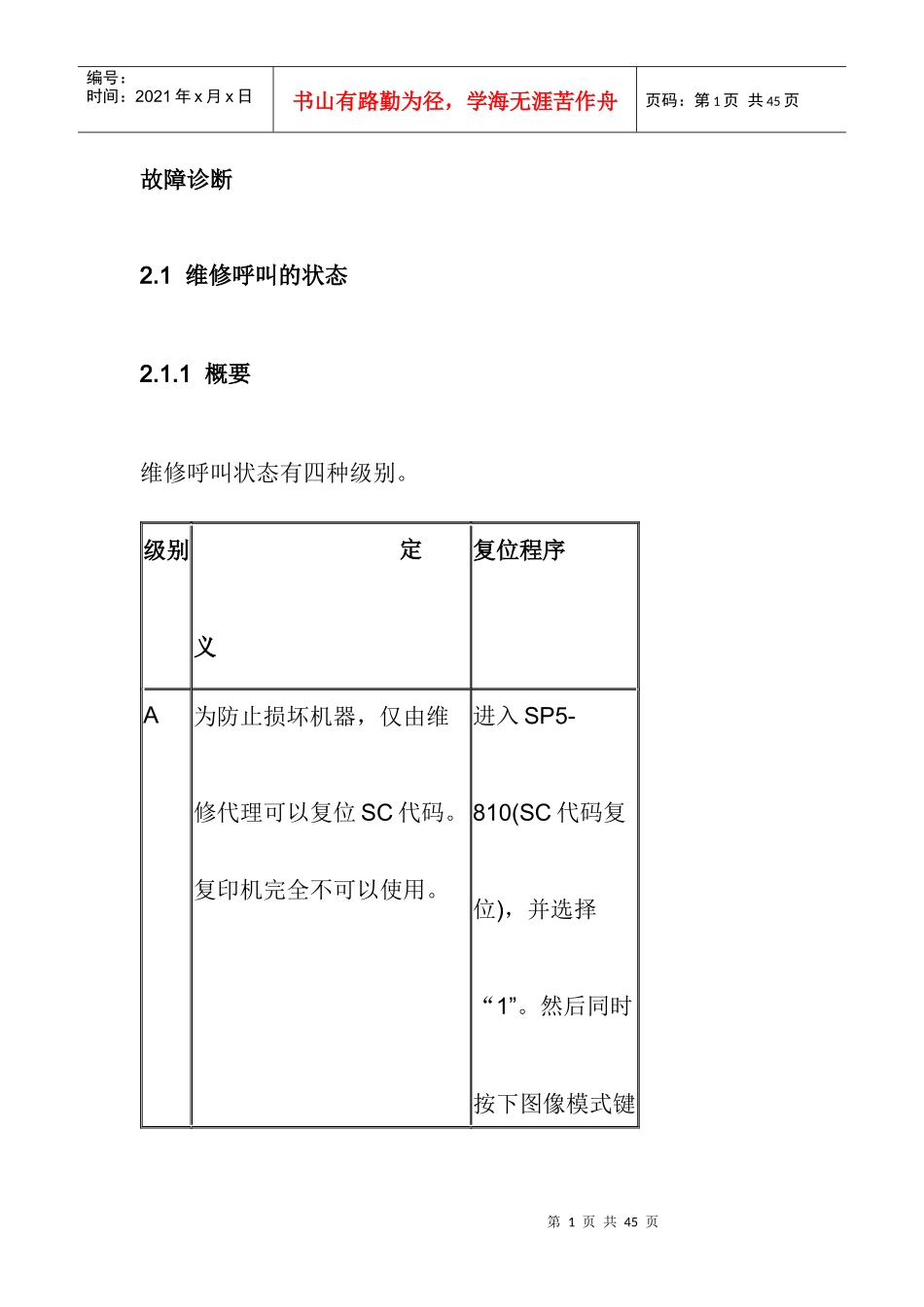 理光打印兼复印机故障诊断代码_第1页