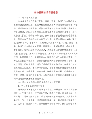 办公室副主任自查报告