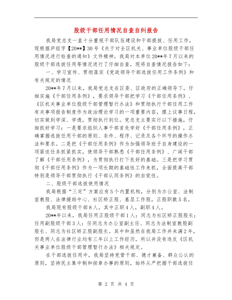 股级干部任用情况自查自纠报告_第2页
