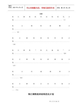 珠江钢铁组织结构优化计划(DOC62页)
