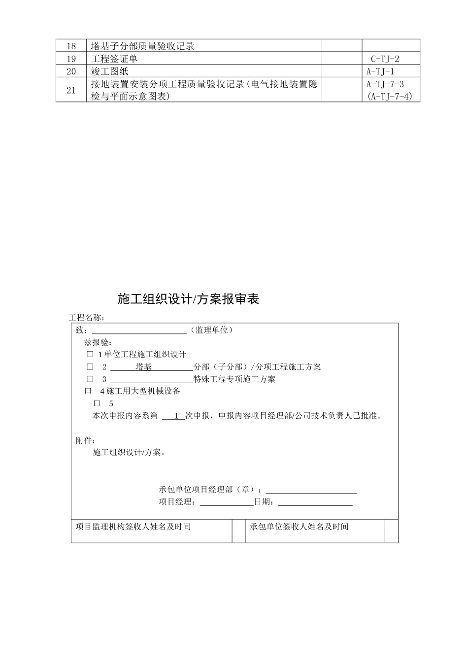 铁塔基础工程竣工资料模板_第3页