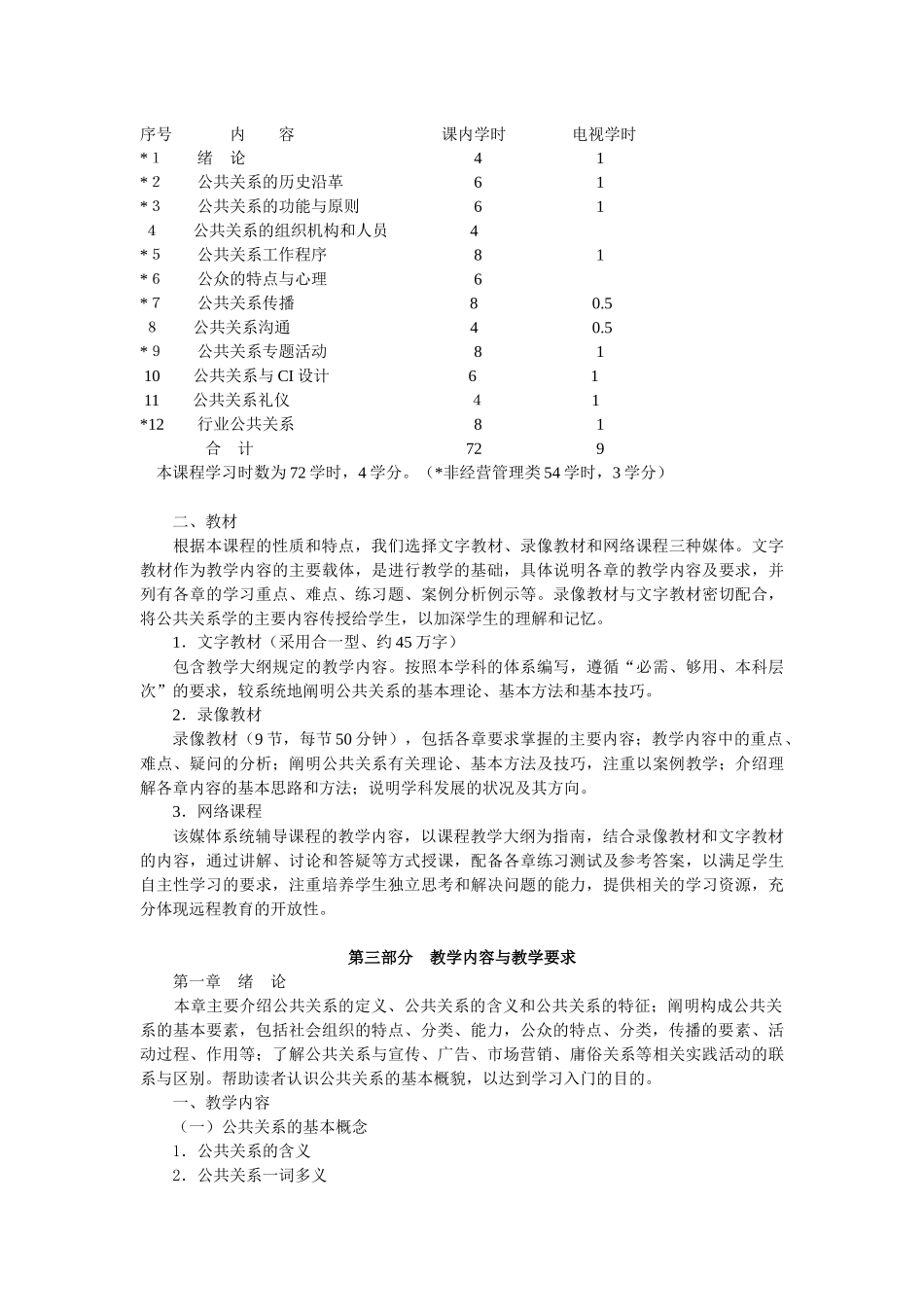 公共关系学教学大纲（电大）_第3页