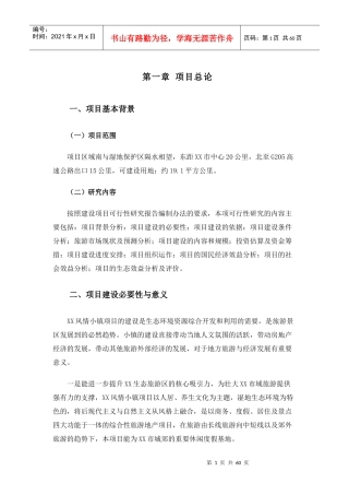 生态风情小镇建设项目可行性研究报告