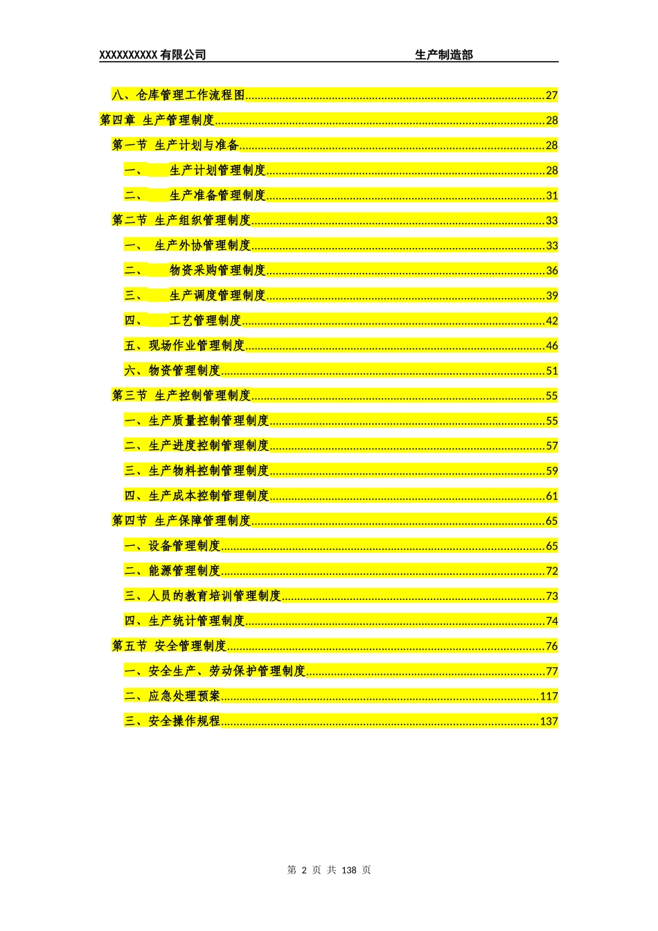 生产部管理岗位职责部门管理制度大全_第2页