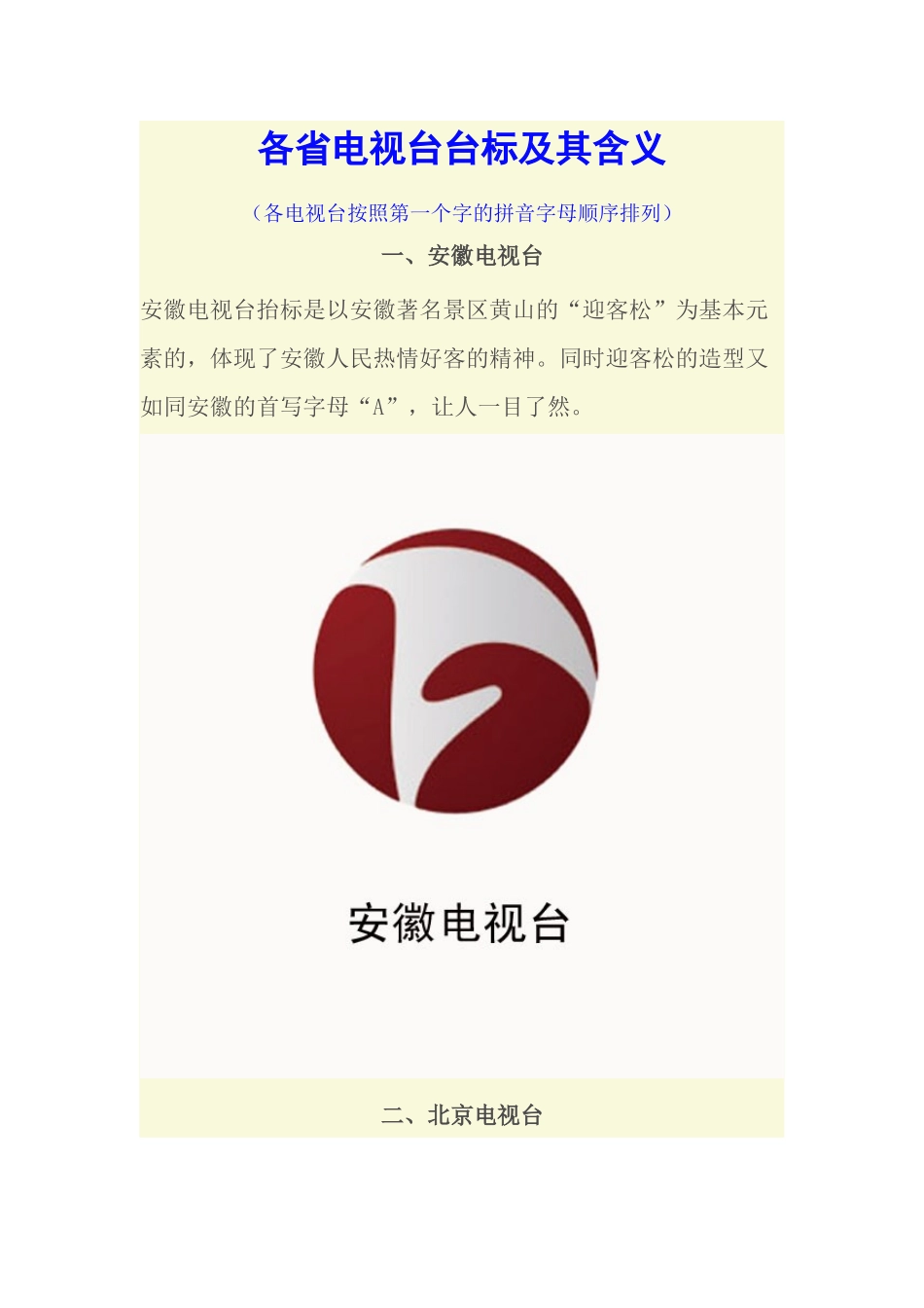 各省电视台台标及其含义_第1页