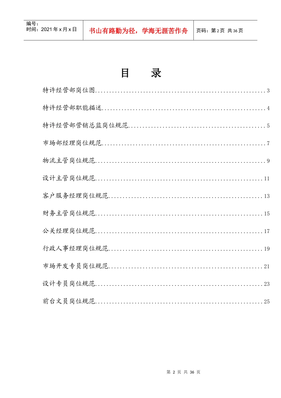 特许经营部岗位规范汇编_第2页