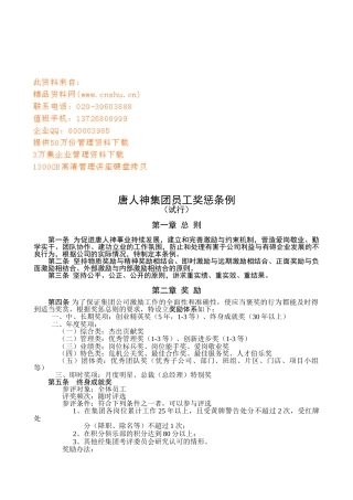 某某集团员工奖惩条例