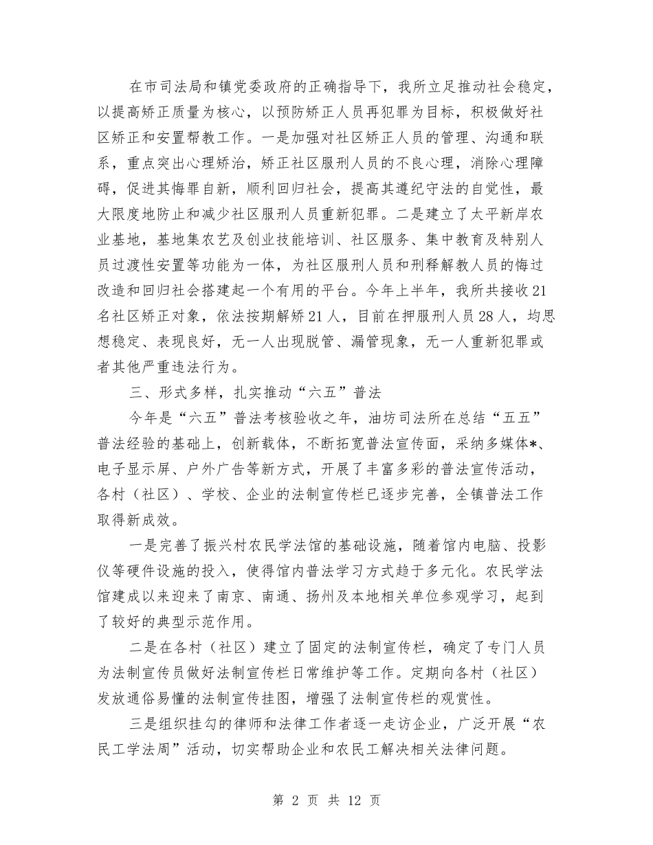 2024年司法局个人工作总结与2024年司法局依法行政工作汇报汇编_第2页