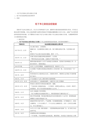 松下幸之助创业经验谈
