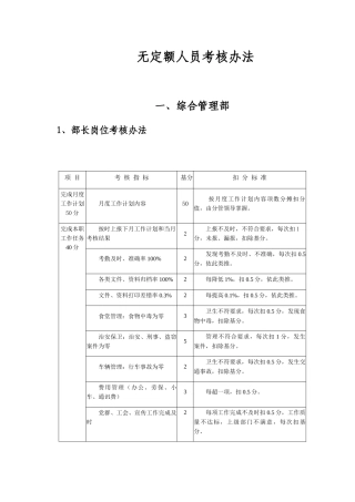 无定额人员考核办法