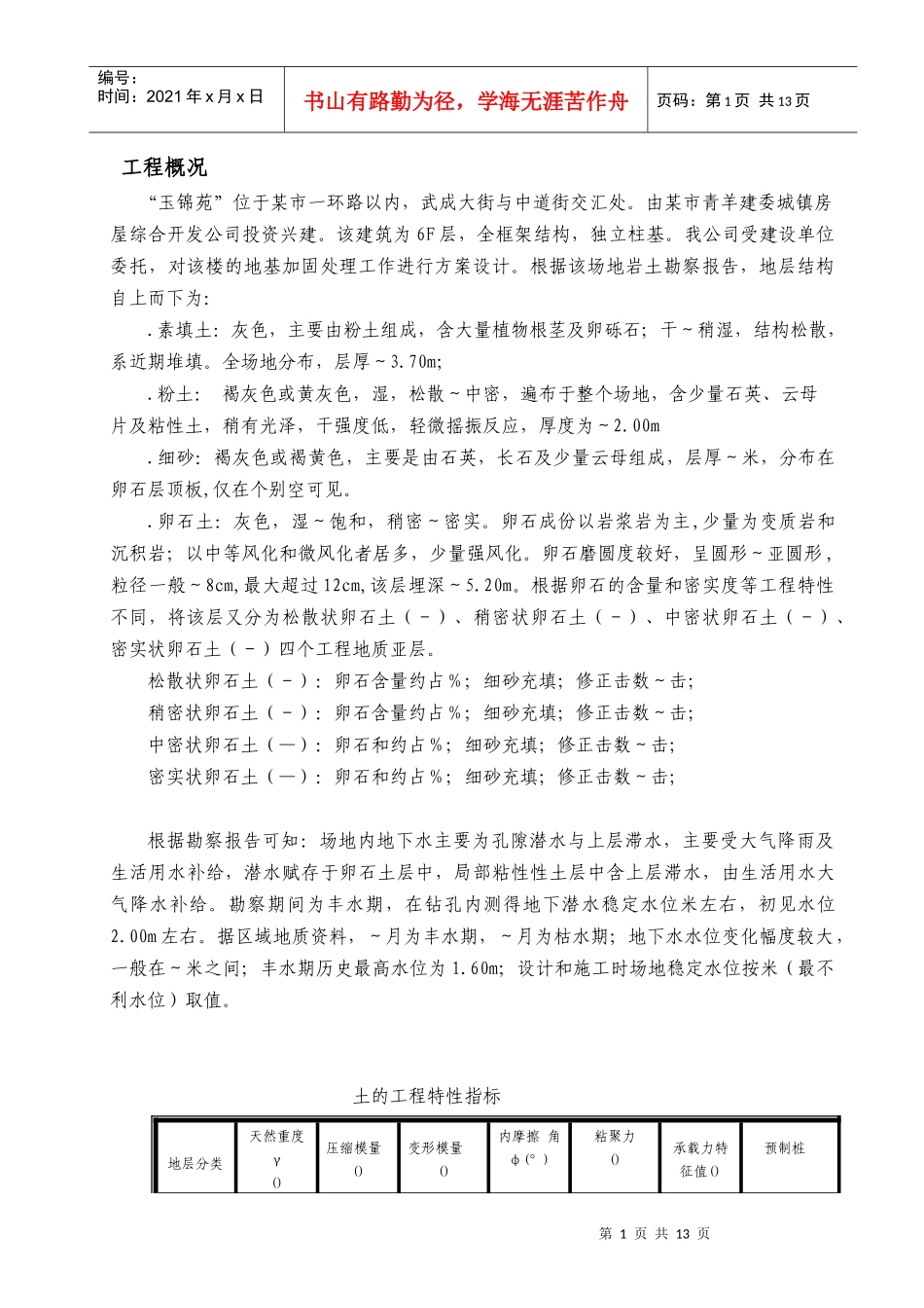 玉锦苑CFG地基加固方案及施工组织设计_第2页