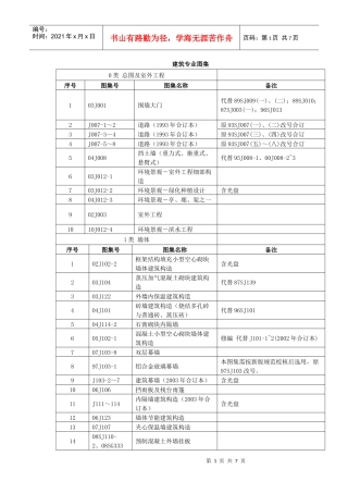 现行全套建筑专业图集目录