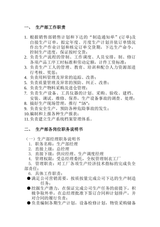 生产部组织管理制度（DOC 7页）