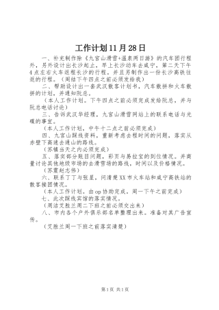 工作计划11月28日