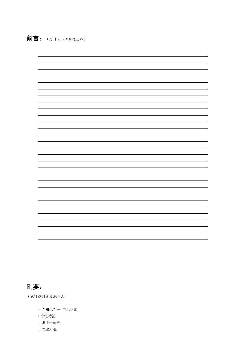 职业规划书模板_第2页