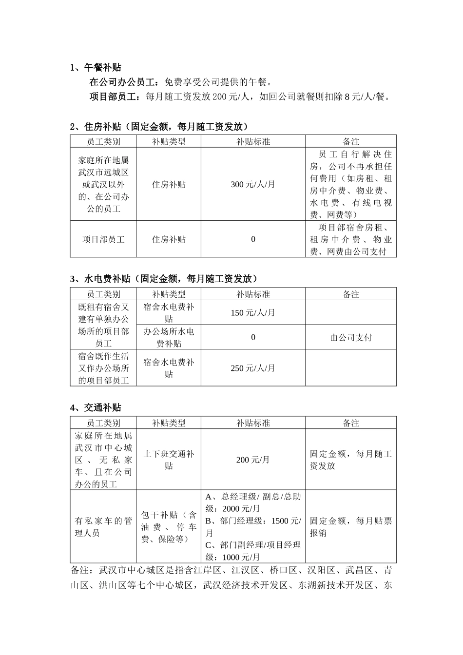 武汉XX施工公司薪酬福利制度（XXXX版）_第2页