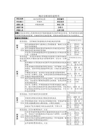统计分析岗位说明书