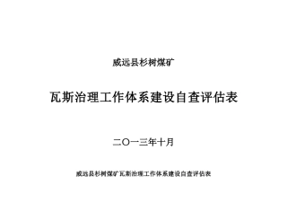 瓦斯治理工作体系建设自查评估表