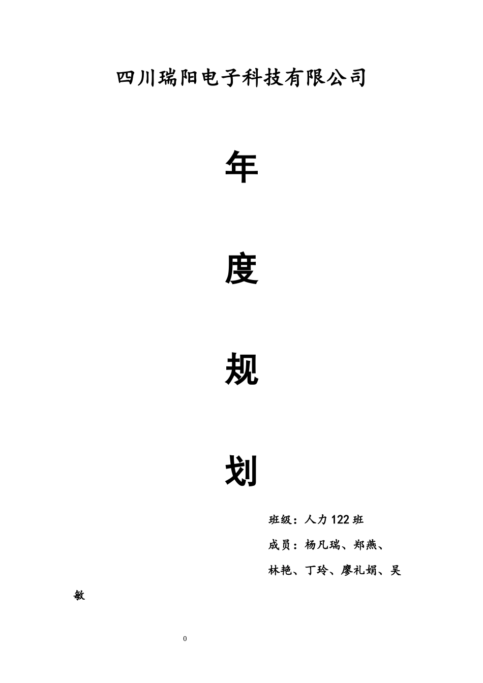 瑞阳电子科技公司年度规划_第1页