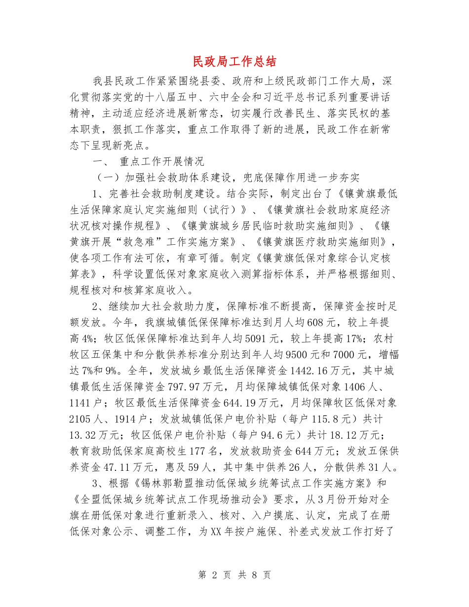民政局工作总结_第2页