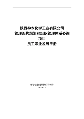 陕西神木化学工业有限公司员工职业发展手册