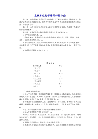 直线单位经营绩效考评办法