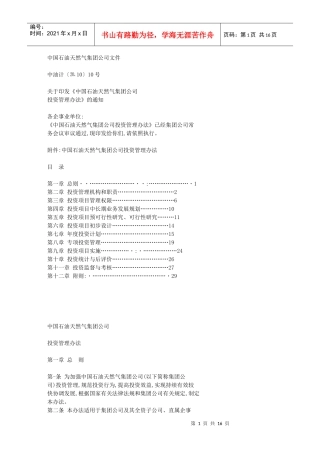 集团公司投资管理办法