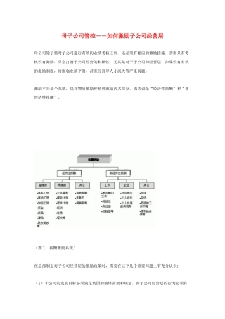 母子公司管控――如何激励子公司经营层
