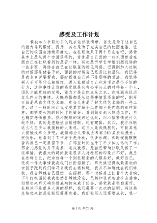 感受及工作计划