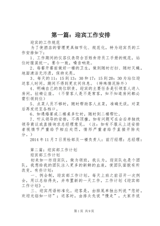 第一篇：迎宾工作安排