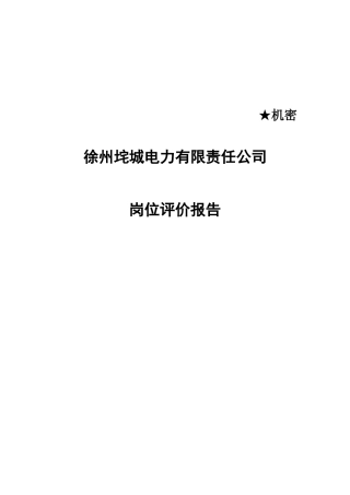 徐州垞电岗位评价报告