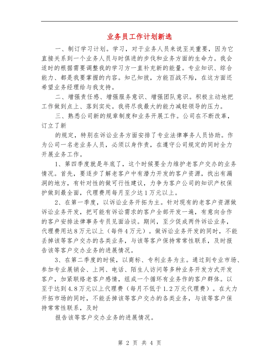 业务员工作计划新选_第2页