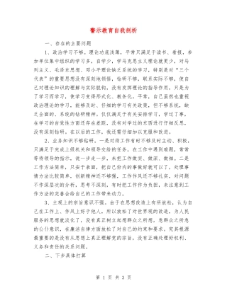 警示教育自我剖析