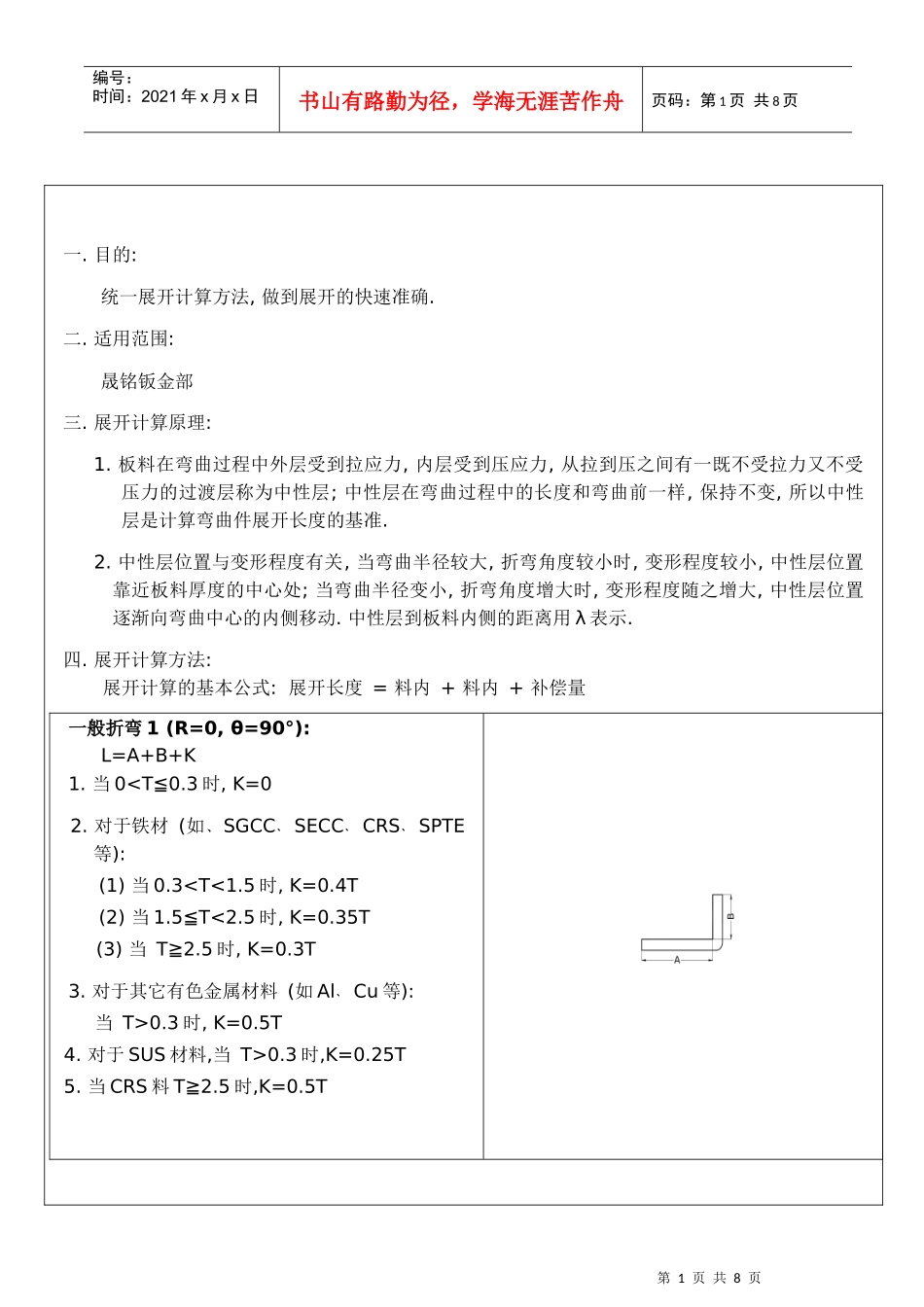 钣金加工中的工程展开计算方法_第1页