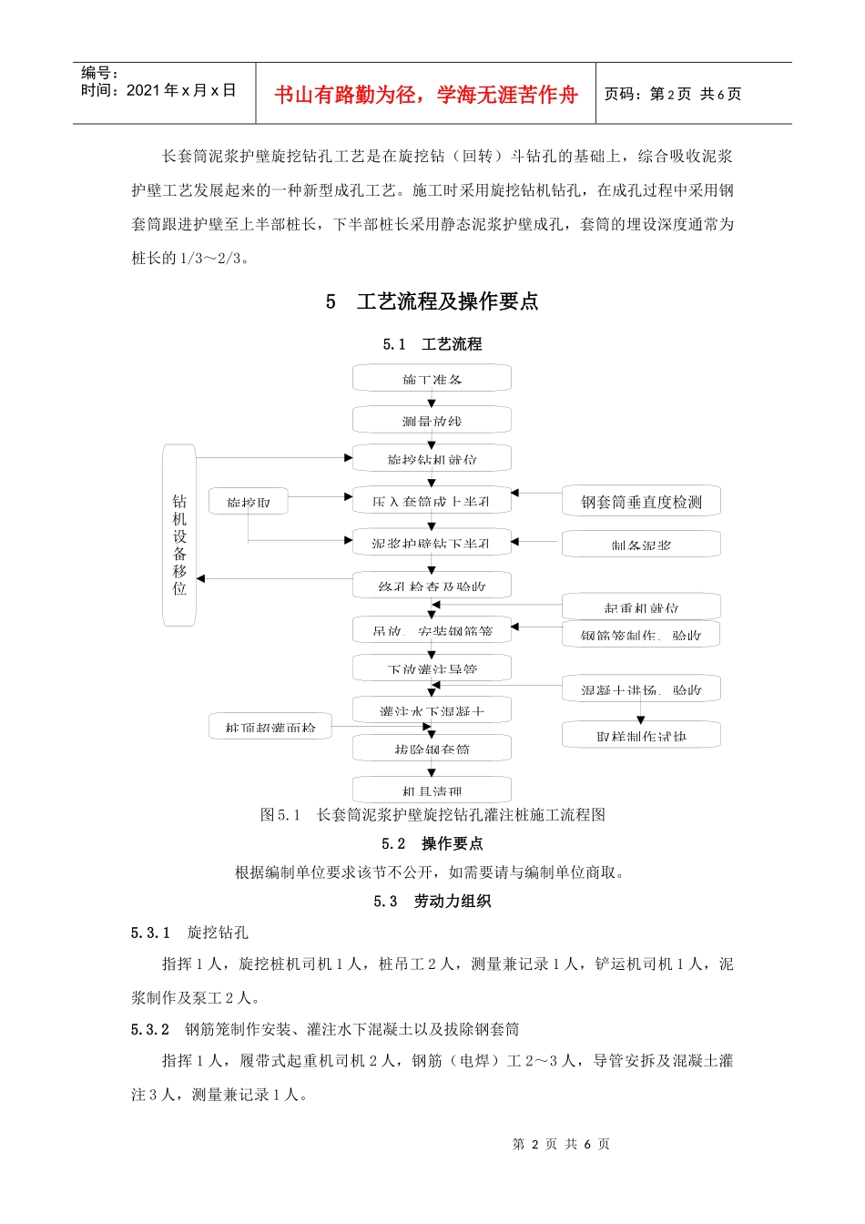 长套筒泥浆护壁旋挖钻孔灌注桩施工工法_第2页