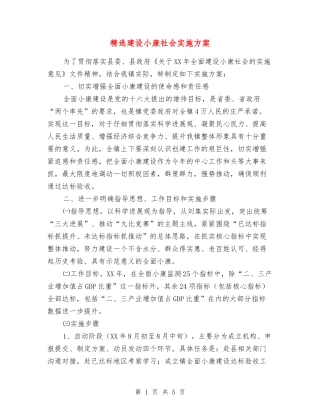建设小康社会实施方案