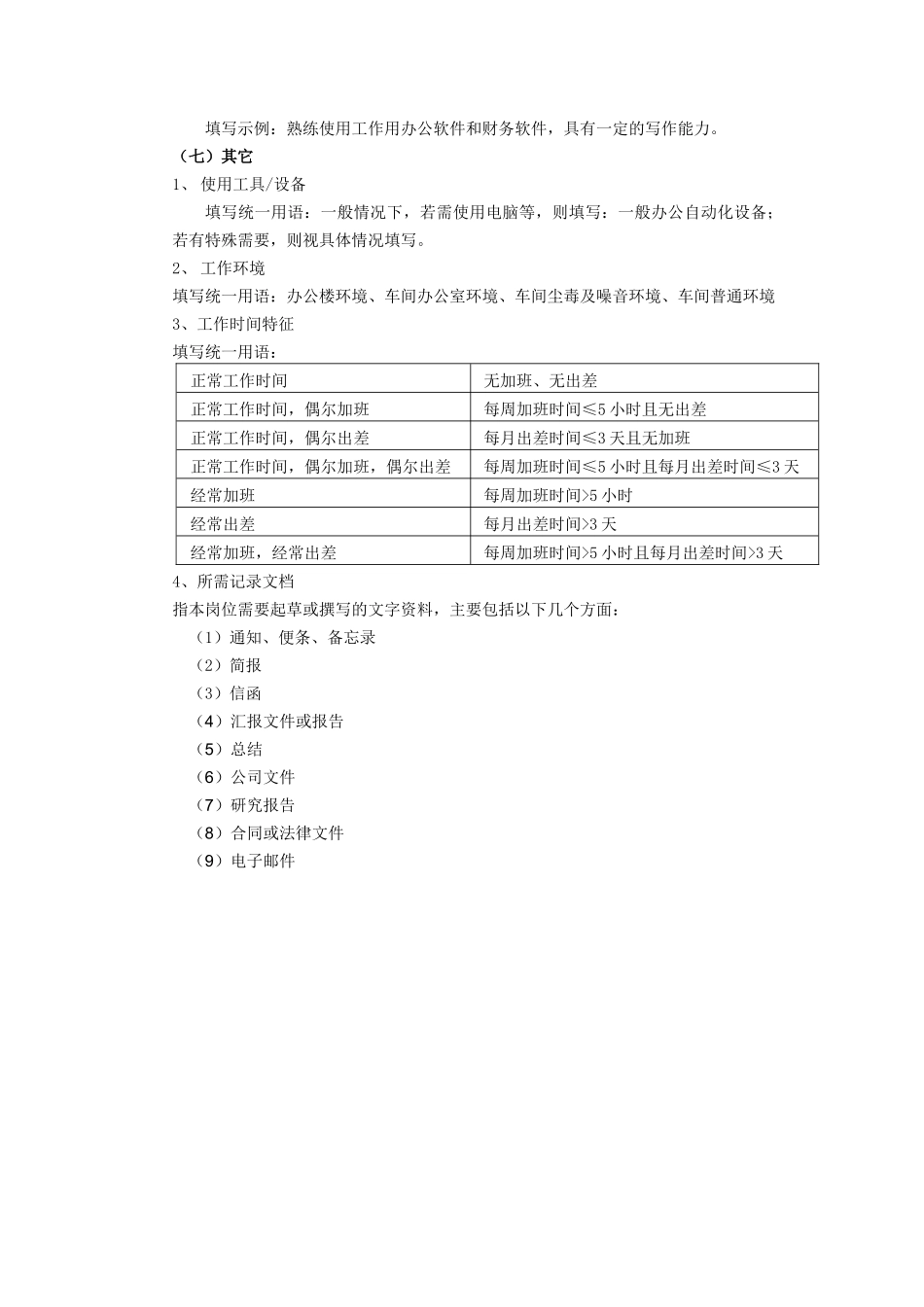 新丰化纤岗位职务说明书编写指导_第3页