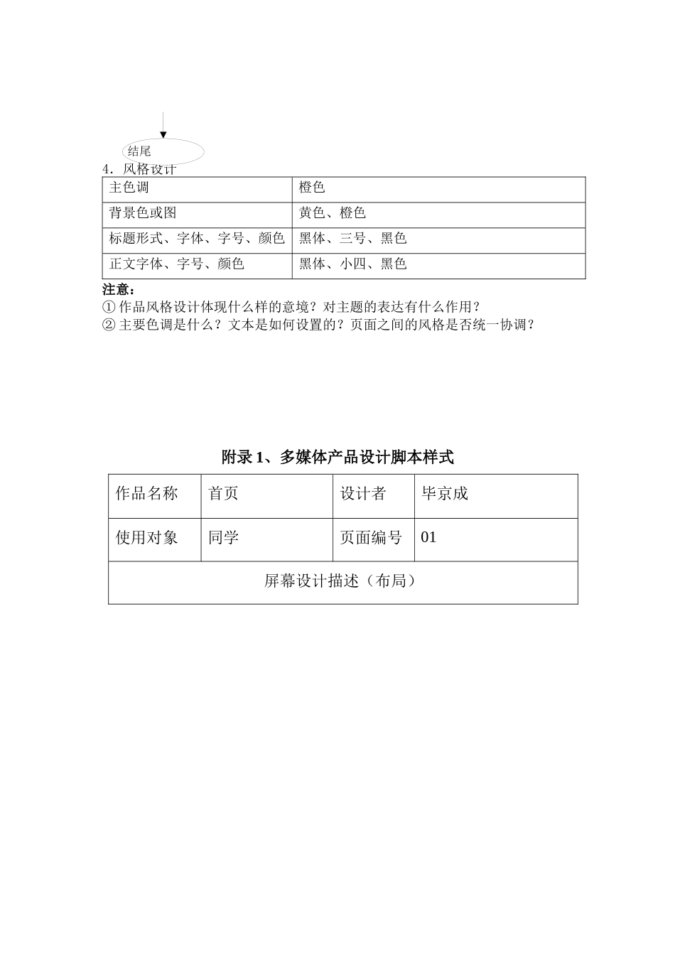 多媒体作品需求分析和规划设计表_第3页