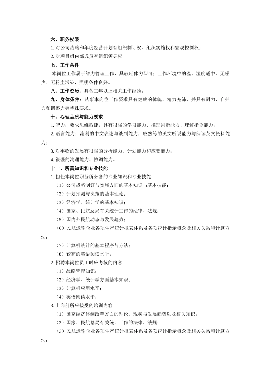 战略规划组主管工作说明书_第3页