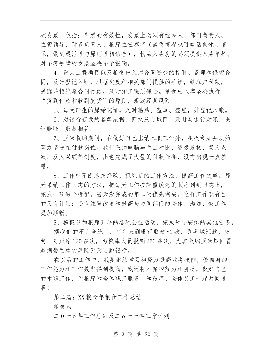 粮食会计工作总结_第3页