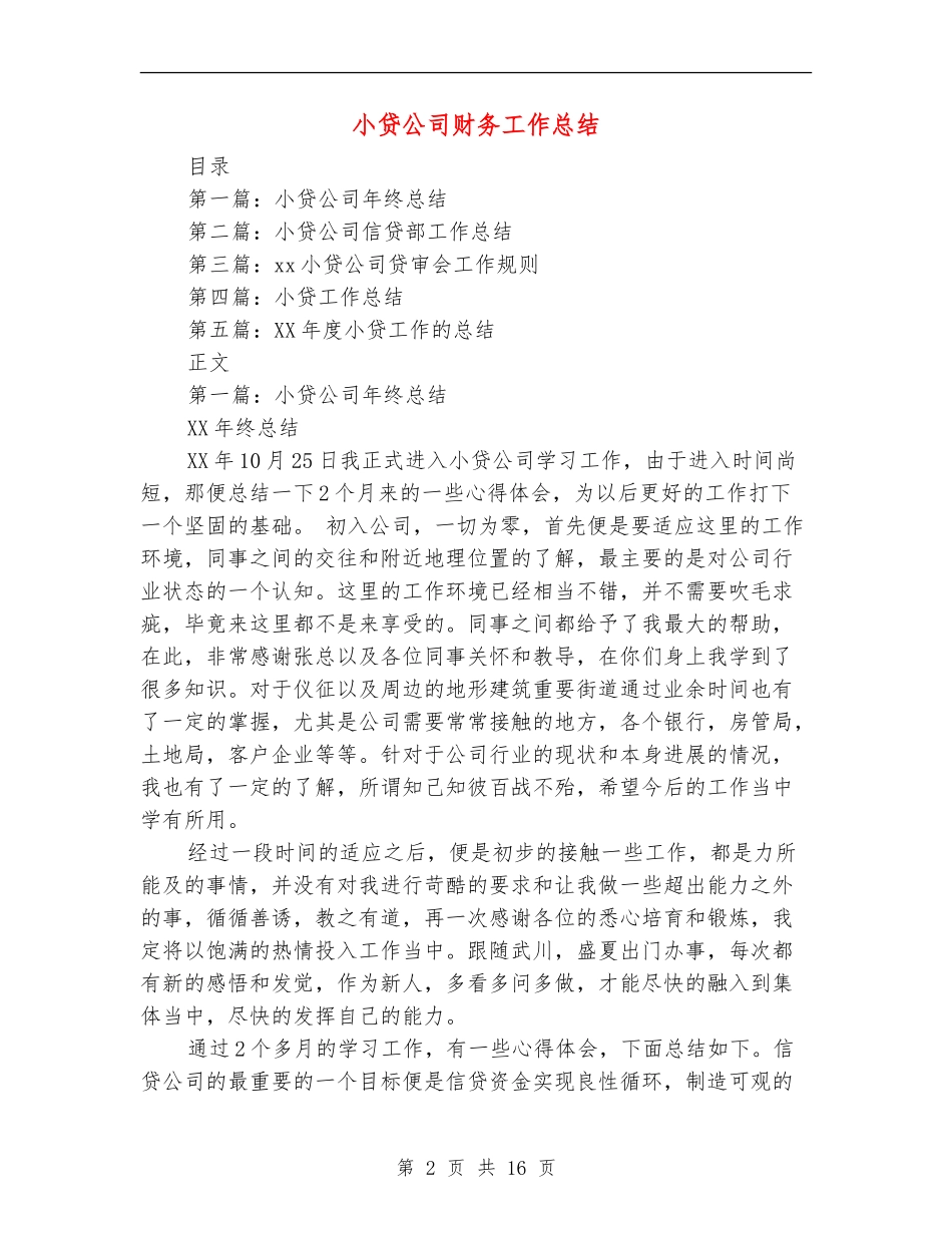 小贷公司财务工作总结_第2页